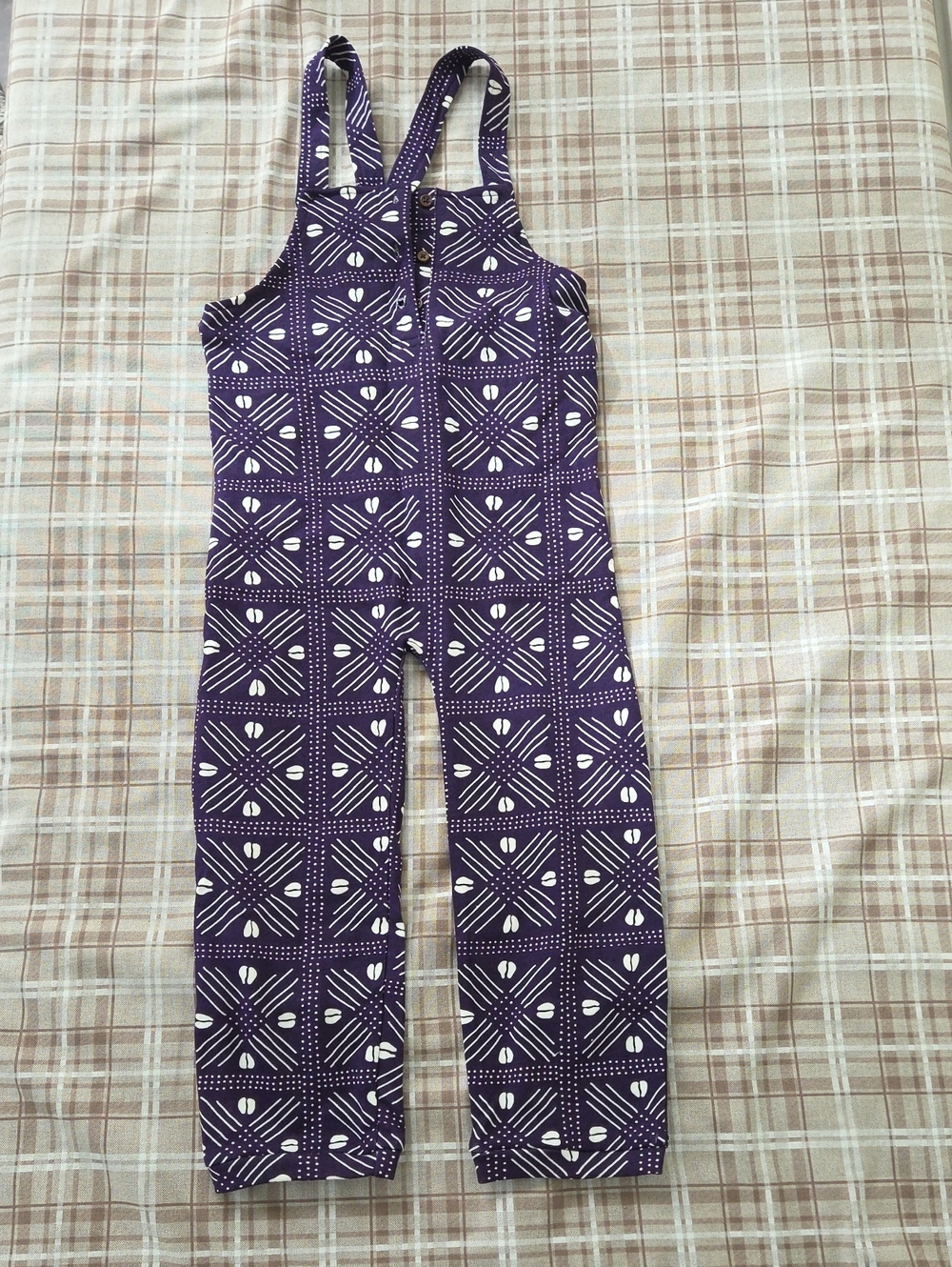 Purple Printed Women's Overalls Jumpsuit